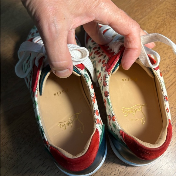 Red Bottom Cherry Print Christian Louboutin  Sneakers - Picture 5 of 6